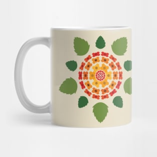 Red and yellow flower pattern Mug